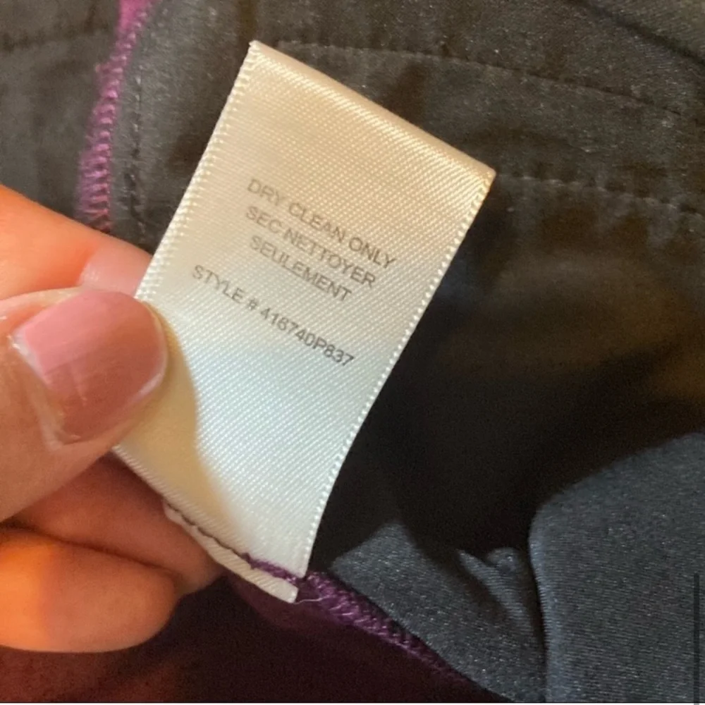 Rebecca Taylor Straight Suit Pants plum/purple size six - Picture 9 of 10